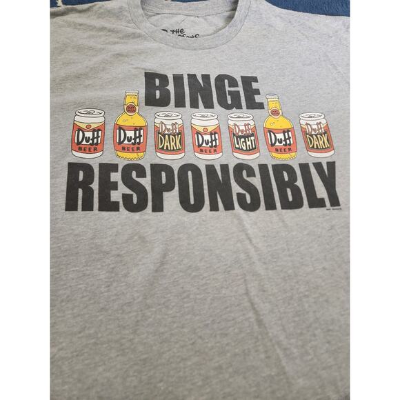 The Simpsons Binge Responsibly "Duff" Shirt 2XL - Picture 2 of 6